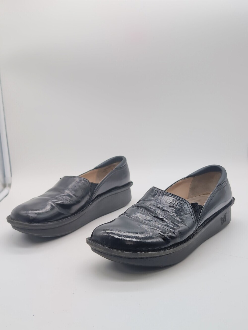 Alegria Debra Black Leather Professional Slip On Rocker Clogs Size EU 43 US 11.5